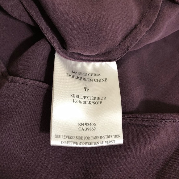 Theory Rosita Silk Blouse Deep Purple Layered - Picture 5 of 6